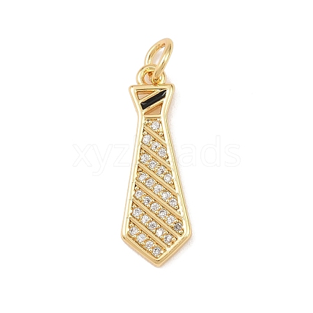Brass Micro Pave Clear Cubic Zirconia Pendants KK-P339-21G-02-1