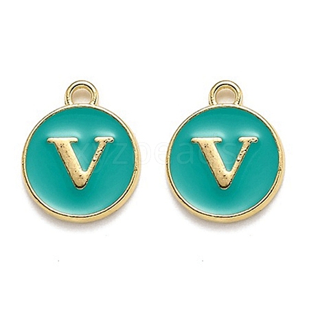 Golden Plated Alloy Enamel Charms ENAM-Q437-15V-1