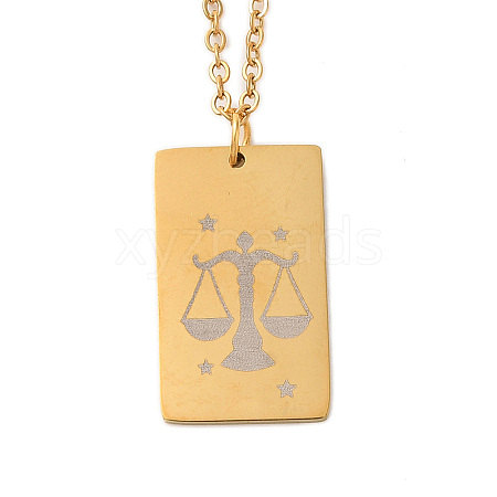 Golden 202 Stainless Steel Constellation Pendants Necklaces NJEW-K380-02G-02-1