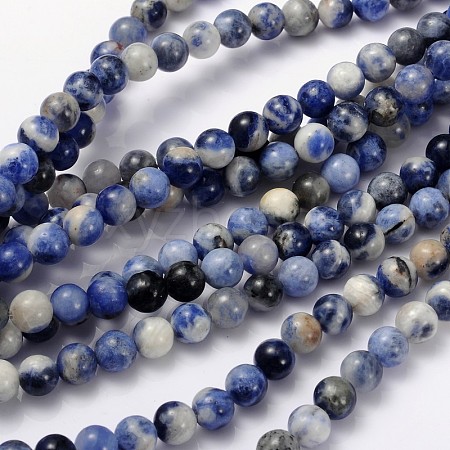 Natural Sodalite Beads Strand GSR6mmC013-1