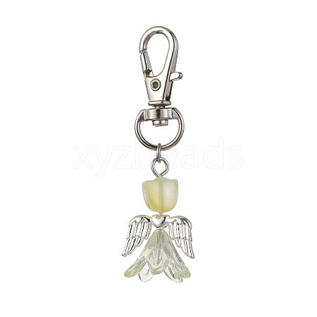 Angel Glass Pendant Decorations HJEW-JM01627-02-1