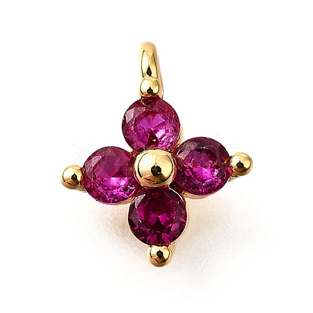 Brass Micro Pave Cubic Zirconia Pendants KK-D356-07E-G-1
