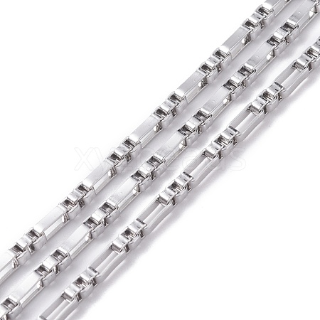 Tarnish Resistant 304 Stainless Steel Box Chains STAS-M295-08P-B-1