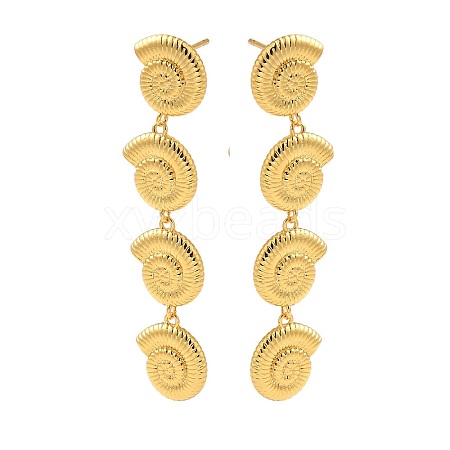 Rack Plating Brass Dangle Stud Earrings EJEW-B062-29G-1