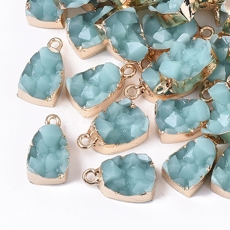 Druzy Resin Pendants X-RESI-S383-010-A01-1