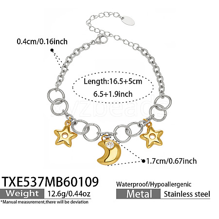 316L Surgical Stainless Steel Charm Bracelets for Women WGEC730-03-1
