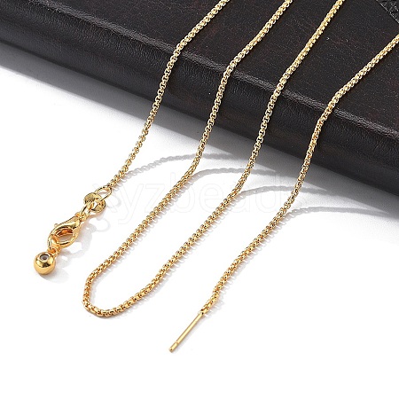 1.5mm Rack Plating Brass Box Chain Adjustable Slider Necklaces for Women Men MAK-L044-05G-1