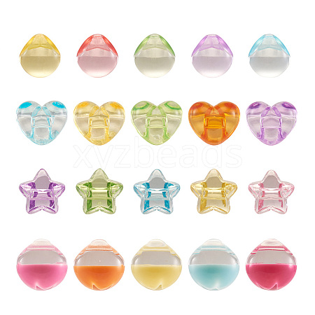  Jewelry 200Pcs 4 Style 1-Hole Transparent Acrylic Buttons TACR-PJ0001-04-1