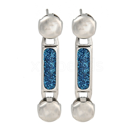 304 Stainless Steel Enamel Stud Earrings EJEW-S229-15P-07-1