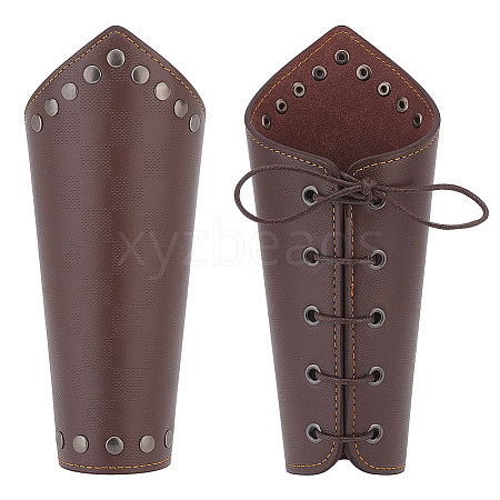 Tartan Pattern Imitation Leather Cuff Wristband for Bikers AJEW-WH0258-937A-1
