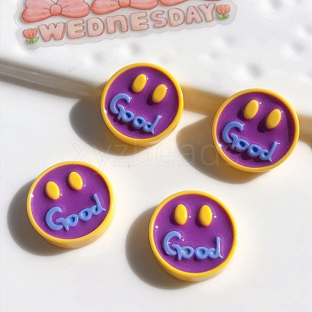 Smiling Face Opaque Resin Cabochons FIND-SX0001-047-1