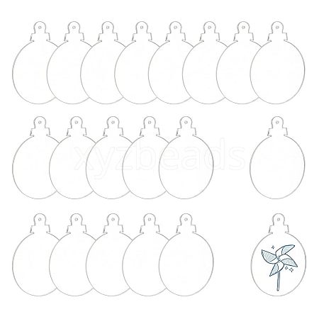 Transparent Acrylic Disc Pendants TACR-NB0001-07B-1