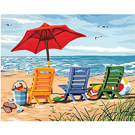 DIY Beach Theme Diamond Painting Kits DIAM-PW0001-269-1