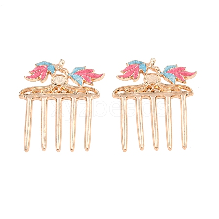 Alloy Enamel with Iron Hair Comb Findings AL-CBA8479-02KCG-1