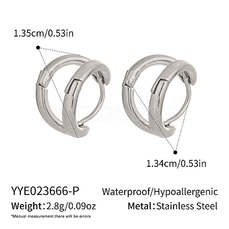 Stainless Steel Two-layer C-Shaped Hoop Earrings FC1759-2-1