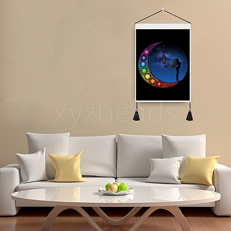 Chakra Cloth Wall Hanging Tapestry HJEW-M003-01A-1