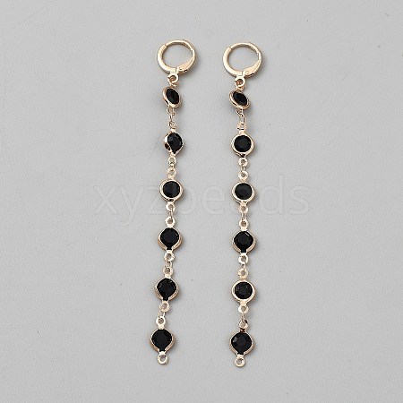 Alloy Flat Round Tassel Leverback Earrings EJEW-WH0020-36B-1