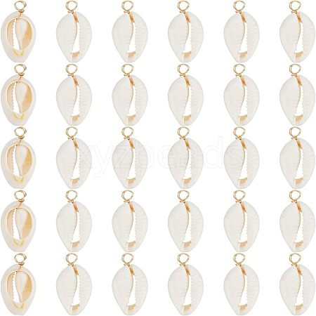 60Pcs Natural Cowrie Shell Pendants FIND-FH0004-87-1