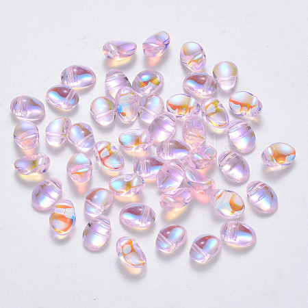 Transparent Spray Painted Glass Charms GLAA-R211-05-F06-1