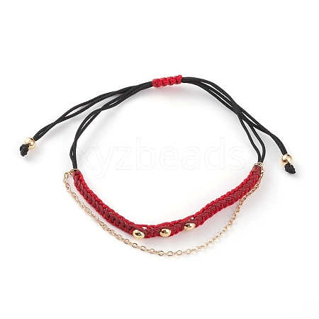 Adjustable Nylon Thread Braided Bead Bracelets BJEW-JB05822-05-1