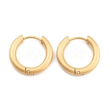 Ion Plating(IP) Frosted 304 Stainless Steel Huggie Hoop Earrings for Women EJEW-C096-32B-G-1