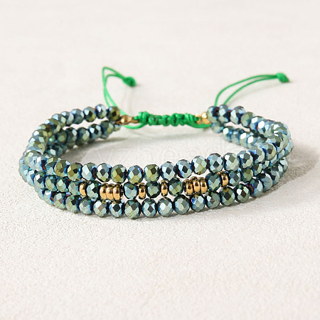 Bohemian Style Glass Beaded Braided Bead Bracelets IT8808-7-1