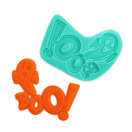 DIY Word BOO Food Grade Silicone Molds DIY-G057-A15-1