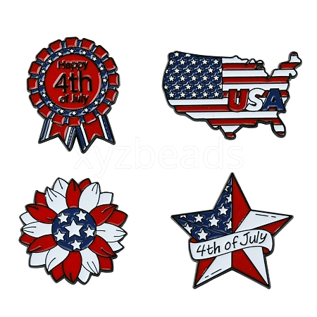 4Pcs 4 Styles Enamel Pins JEWB-FS0001-07-1