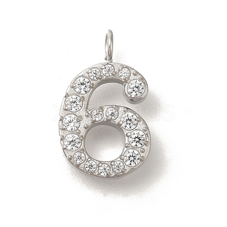 Ion Plating(IP) 304 Stainless Steel Micro Pave Cubic Zirconia Pendants STAS-H228-01P-06-1