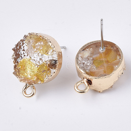 Druzy Resin Stud Earring Loops LS-RESI-S383-028E-1