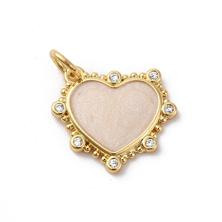 Brass Pave Cubic Zirconia with Enamel Charms KK-Q098-20G-B-1