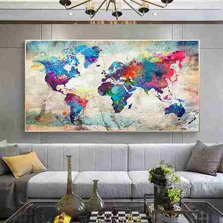 DIY Diamond Painting Map Canvas Kits DIY-M030-01-1