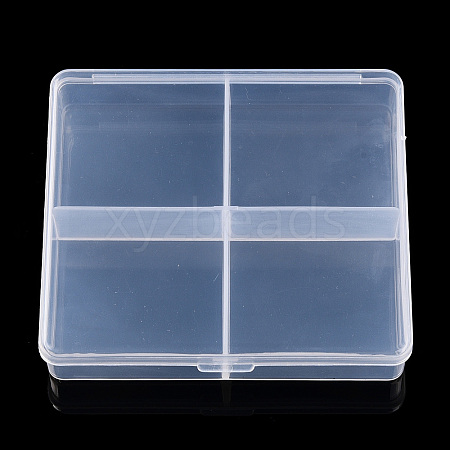 Rectangle Transparent Plastic Bead Containers CON-N013-02-1