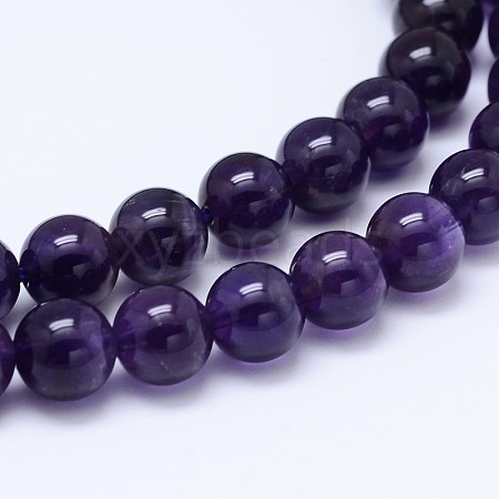 Natural Amethyst Round Bead Strands G-M212-4mm-02C-1