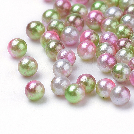 Rainbow Acrylic Imitation Pearl Beads OACR-R065-4mm-A08-1