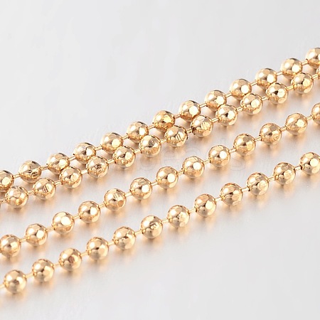 Brass Faceted Ball Chains KK-L127-05LG-1