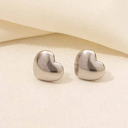 Non-Tarnish Stylish Heart Shaped 304 Stainless Steel Stud Earrings for Women BS5340-7-1