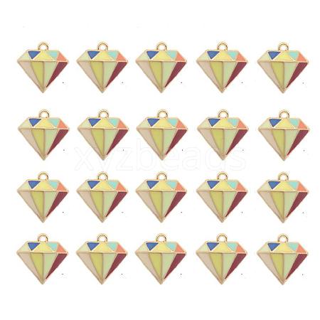 20Pcs Alloy Enamel Pendant Colorful Diamond Pendant DIY Jewelry Accessories JX818A-1