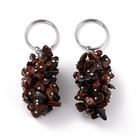 Natural Mahogany Obsidian Keychain KEYC-C050-01H-RS-1