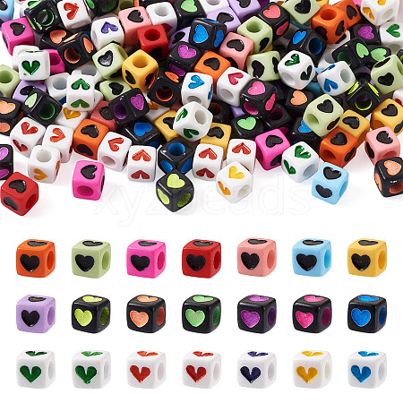 450Pcs 3 Style Opaque Acrylic Beads OACR-CW0001-02-1