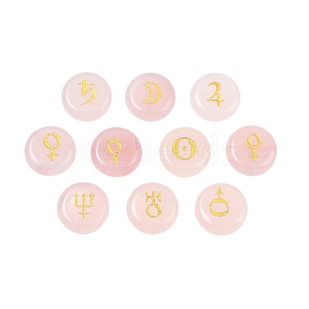 10Pcs 10 Styles Natural Rose Quartz Cabochons G-G193-03E-1