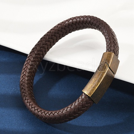 Braided Microfiber Leather Cord Bracelets for Women Men BJEW-D304-06R-02-1