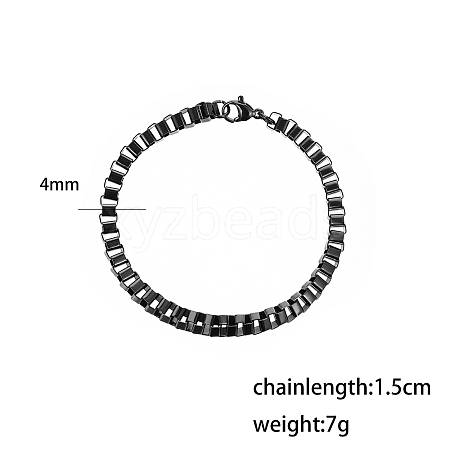 Stainless Steel Box Chain Bracelets for Men BK3651-3-1