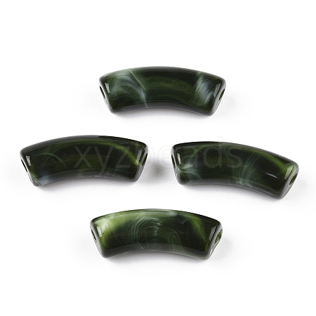 Opaque Two Tone Color Acrylic Beads X-MACR-ZX023-01B-1
