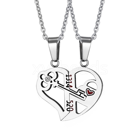 2Pcs 2 Style Word 1314 520 Couple Necklaces Set VALE-PW0001-011P-1