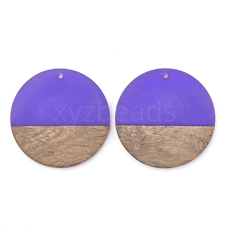 Resin & Walnut Wood Pendants RESI-T023-10D-1