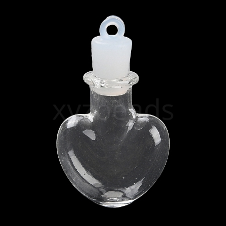 Clear Glass Wishing Bottle Pendants GLAA-A010-01A-1