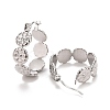 Non-Tarnish Flower 304 Stainless Steel Hoop Earrings for Women STAS-A057-15P-2