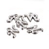 Platinum Plated Alloy Letter Pendants PALLOY-J718-01P-N-2