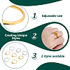 8Pcs 2 Colors Adjustable Brass Ring Components KK-WR0001-85-3